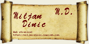 Miljan Dinić vizit kartica